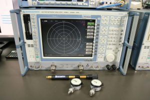 vector vna antenna lab with sliding load and pin depth gages for calibration
