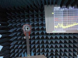 anechoic chamber projector screen spectrum analyzer results