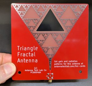 PCB0046A Fractal Triangle PCB Antenna Tested in Anechoic Chamber Closeup