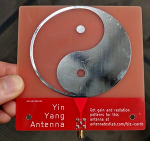 PCB0047A Yin Yang PCB Antenna Tested in Anechoic Chamber Closeup of SMA Coax Feed