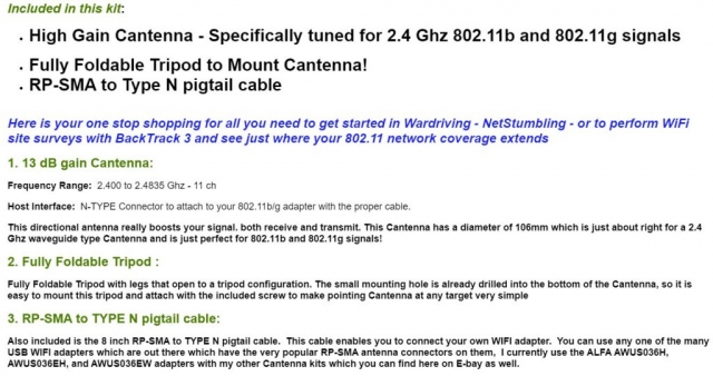 Cantenna eBay Claims Gain dBi Test Sample
